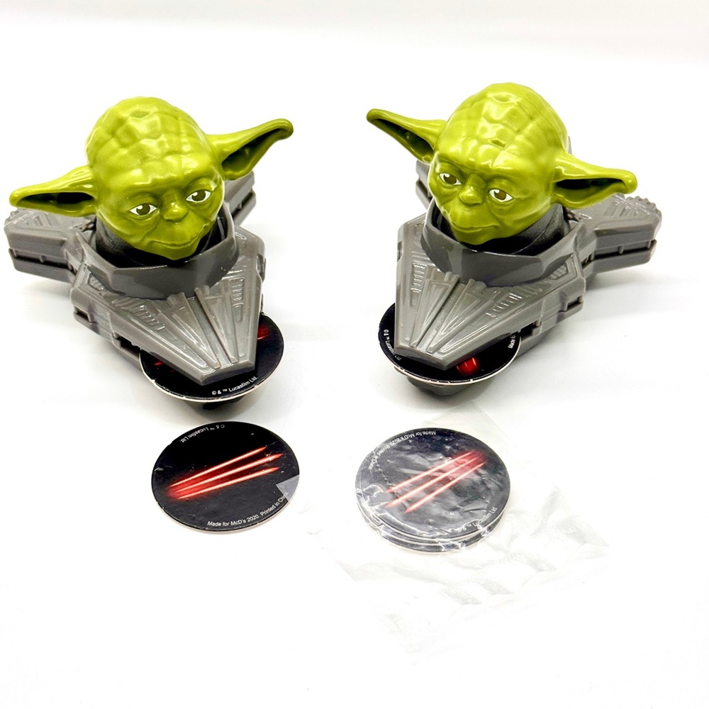 Star‎ Wars Yoda Spaceship McDonald's Happy Meal Toys Lot of 2 w/ 6 Discs 2020